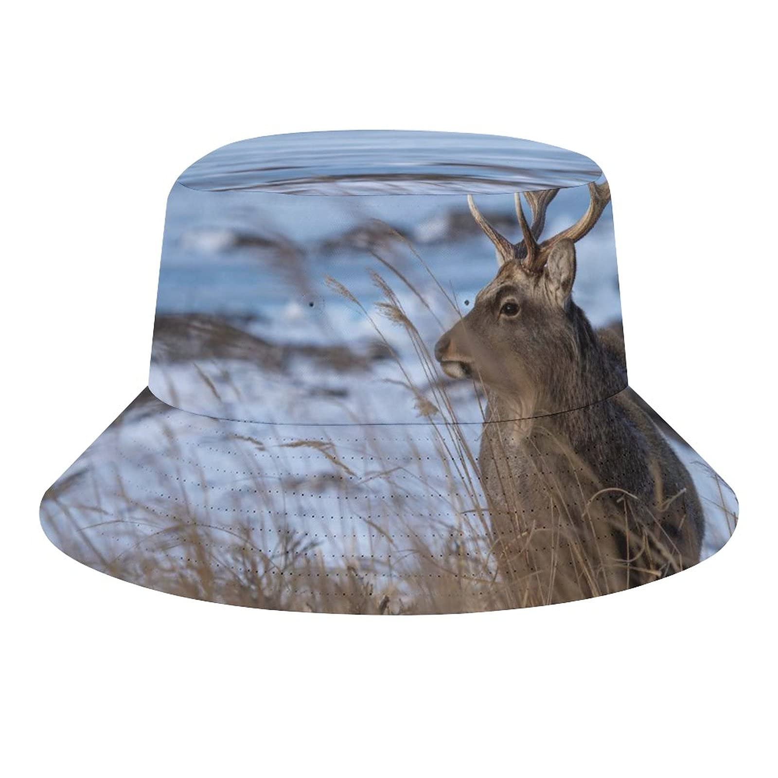 Indimization Unisex Print Packable Summer Bucket Hat Sun Shade Uv Protection Fisherman Hat Snow Polar Bear 56-58cm