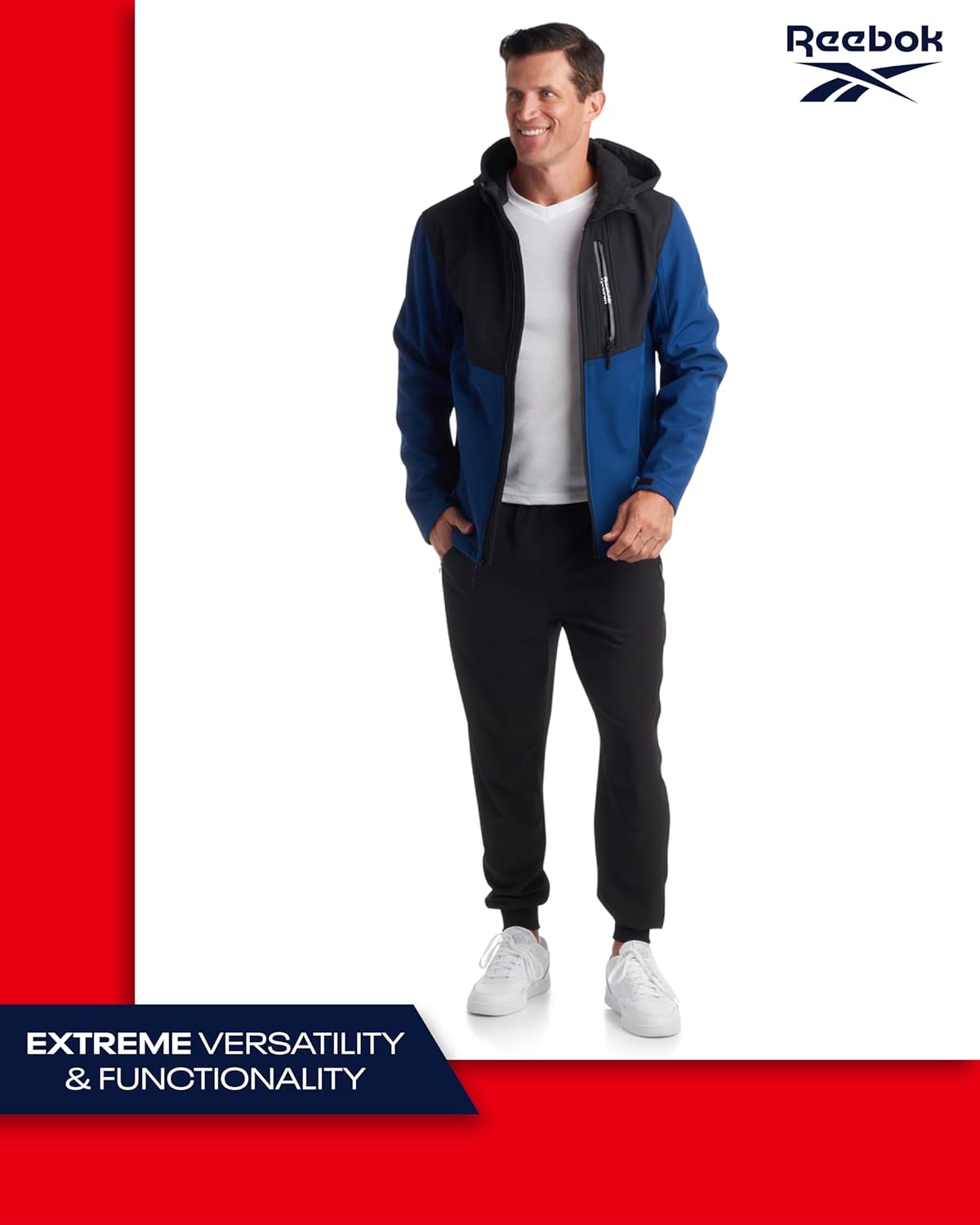 Reebok Men's Jacket - Lightweight Softshell Jacket with Hood – Casual Weather Resistant Coat for Men (S-XXL) - Image 5