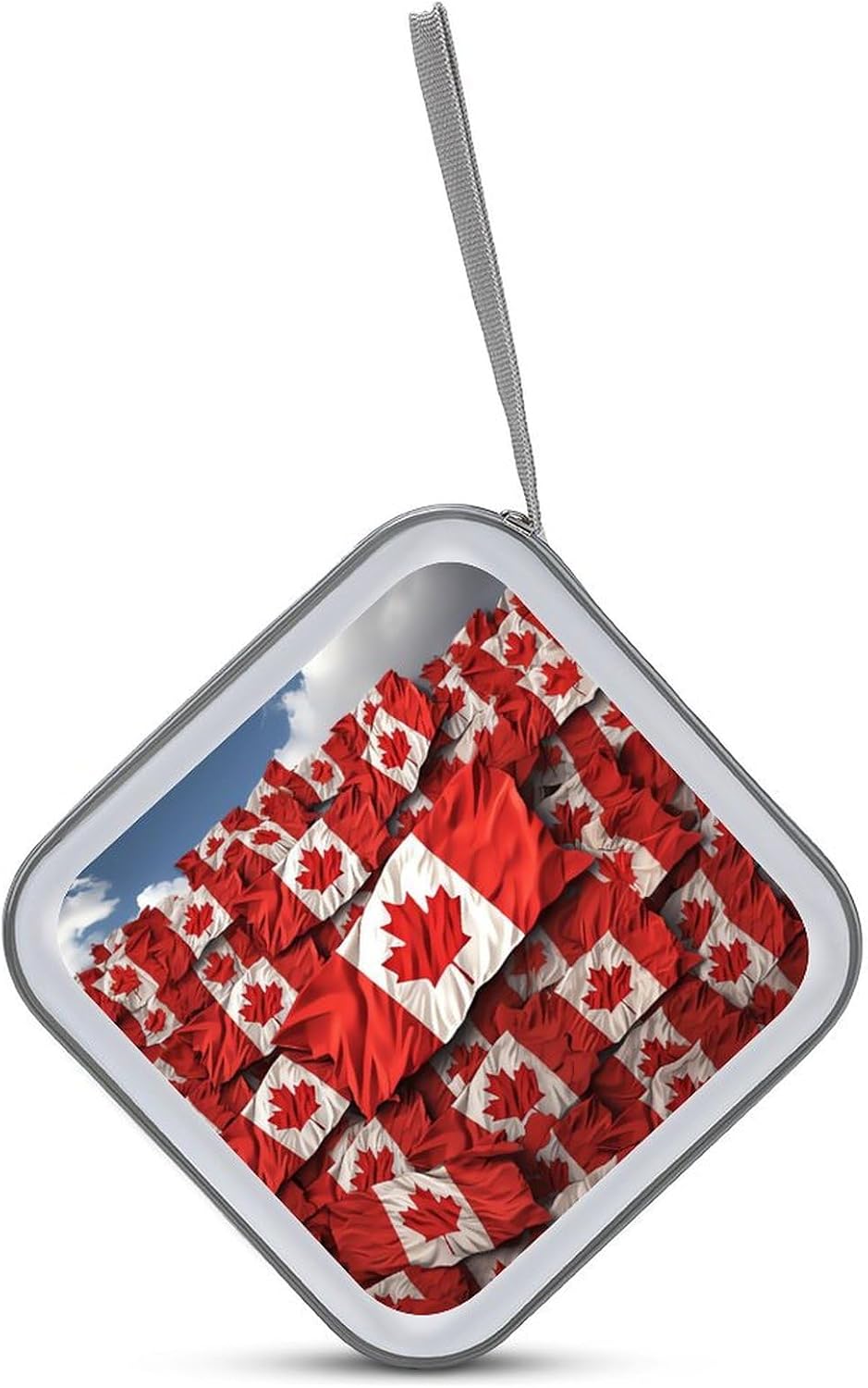 40-sheet Capacity CD Case Storage Bag,Canadian Flag Printed Large Capacity CD Protective Storage Organizer Portable DVD Case for Car, Home,Office,Travel