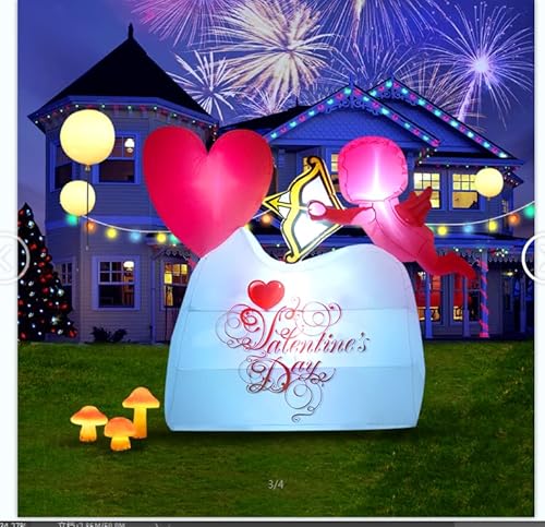 Valentine's Day Inflatable Arrow Of Love Yard Decorations,7Ft Blow Up Cupid's Arrow Lighted Hearts Décor For Romantic Party,Wedding, Anniversary,Proposal Patio,Lawn Garden Valentine Decor #TOP1