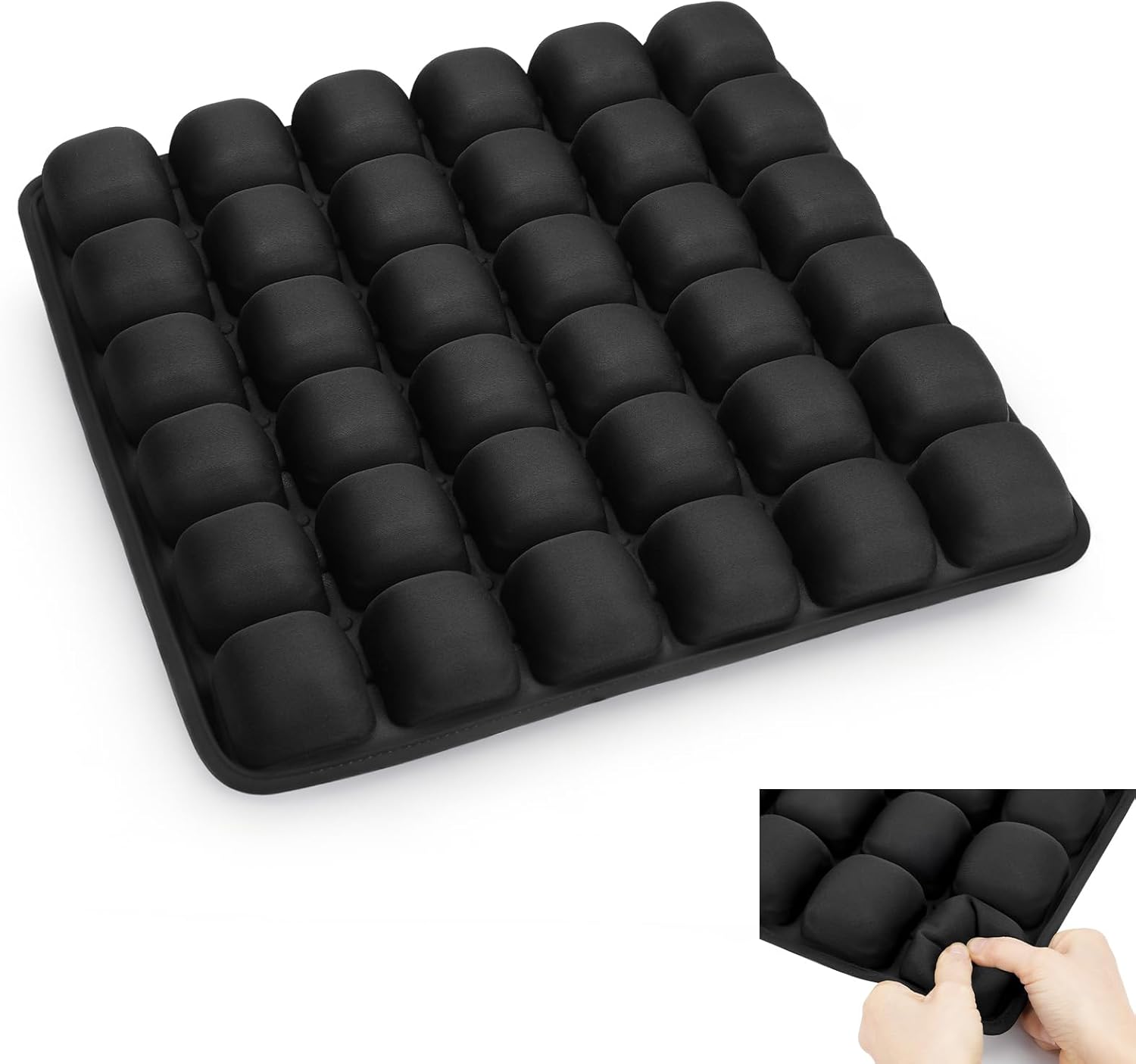 Inflatable Seat Cushion with Built-in Pump - Airplane Seat Cushion for Long Flights, 17" x 17" Inflated Size for Pressure Relief, Fits Stadium Bleachers, Hard Wooden & Folding Chairs