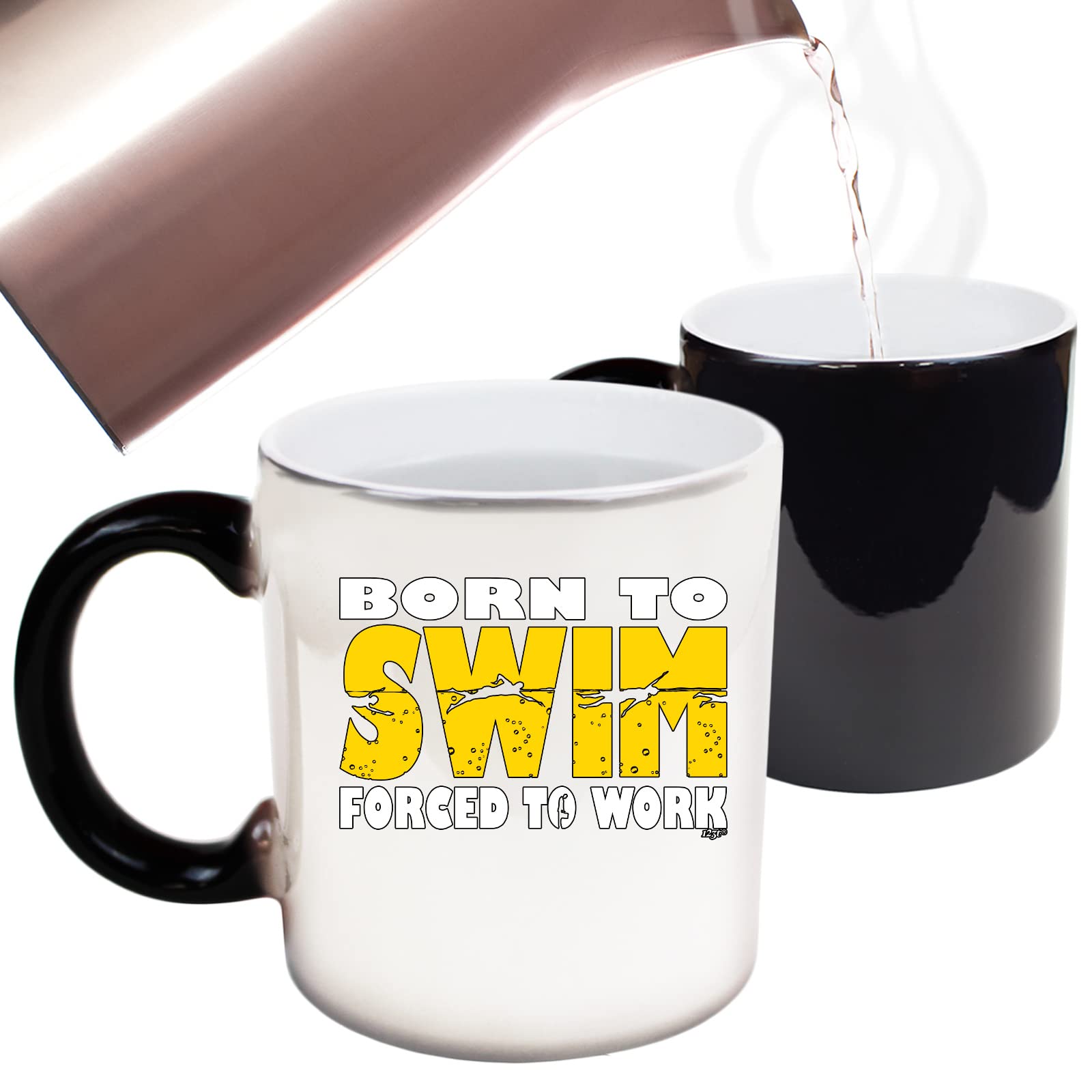 123t Born to Swim - Funny Novelty Colour Changing Mug