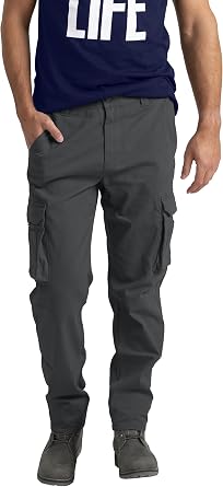 Mens Cargo Pant 100% Cotton Slim-Fit Relaxed Tactical Hiking Heavy Duty Workwear 6 Pockets Outdoor Cargo Works Pants 32W-44W