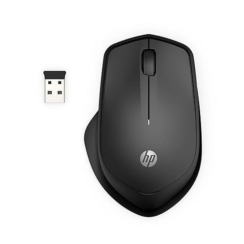 HP Wireless Silent 280M Mouse - Ergonomic Right-Handed Design, 18 Month Battery Life, and 2.4GHz Reliable Connection - Works for Computers and Laptops - Far Quieter Clicks than Most Mice,Black - Silent Ergo