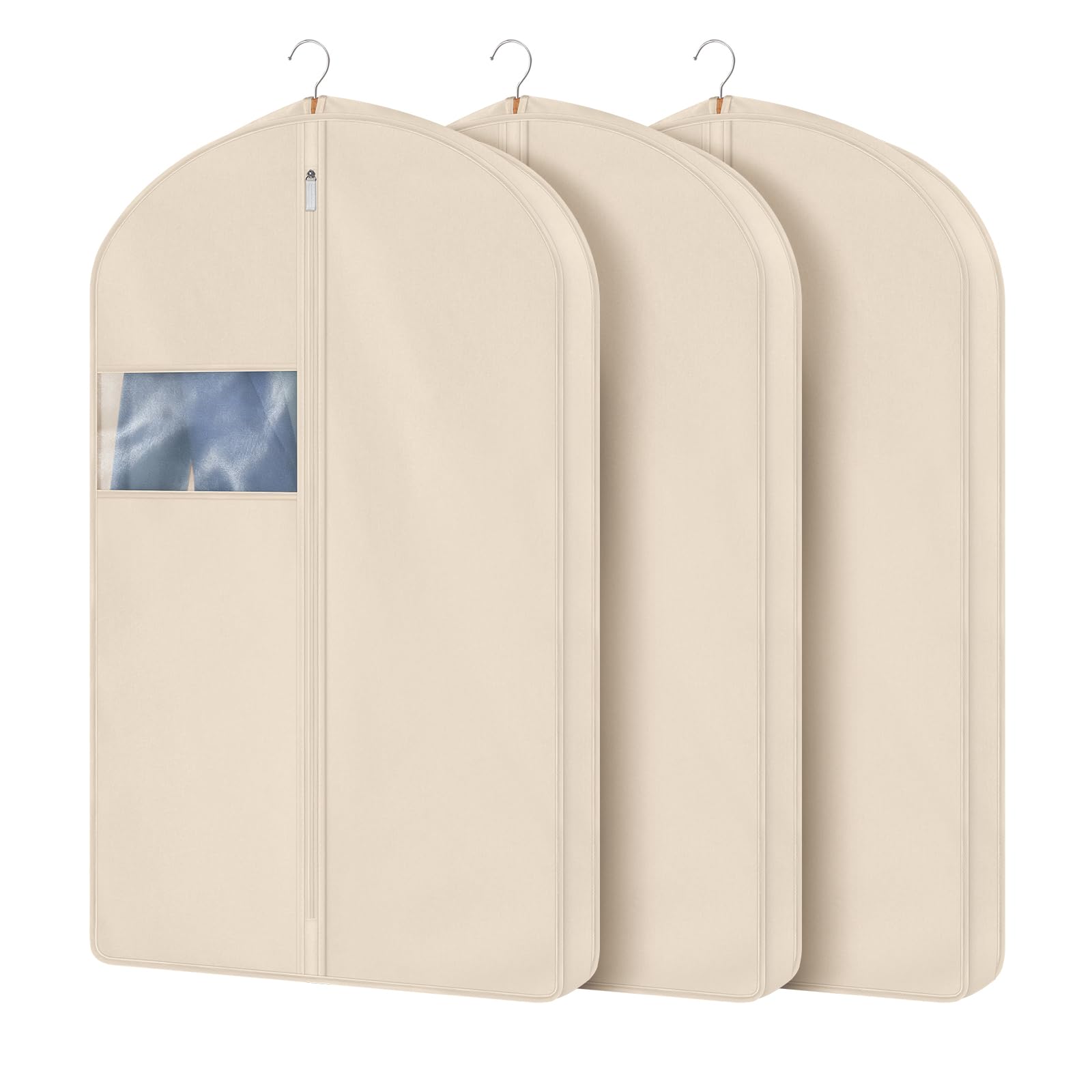 Univivi Premium Cotton Garment Clothes, 40inch Suit Cover Bags, 3 Pack