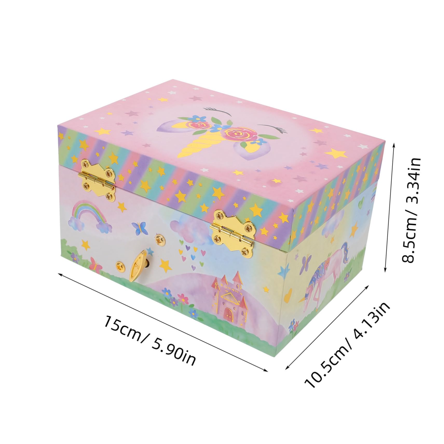 Caja de Música Unicornio para Niña Joyero Musical de Madera con Almacenamiento Versátil y Diseño Encantador Adecuado para Cumpleaños y Regalos
