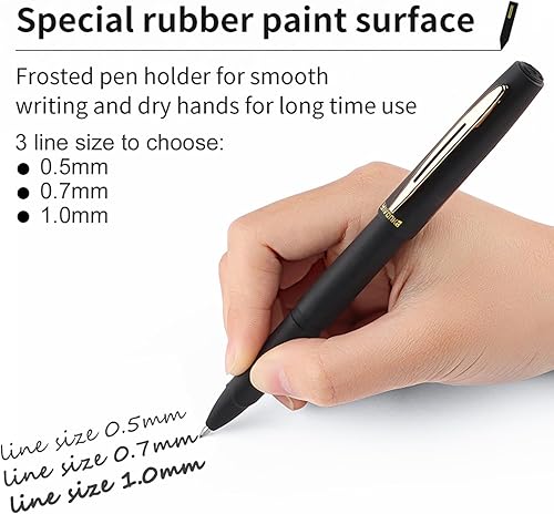 Miniatura 2 de Bolígrafos de tinta de gel, bolígrafos de oficina, bolígrafos de aprendizaje, 0.028 in, negro, paquete de 12 (negro, 0.028 in-12 unidades)