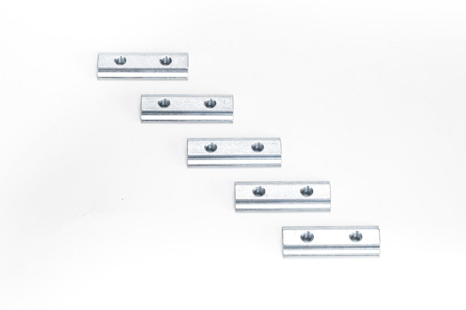 5 dadi a T con 2 filettature M6 per guide di linea, binario di ancoraggio