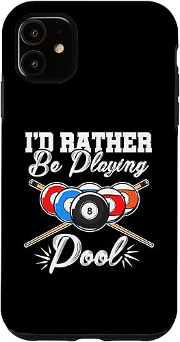 Miniatura 10 de Funda para iPhone 12 Pro Max Id Rather Be Playing Billards Pool Player Snooker de 8 bolas