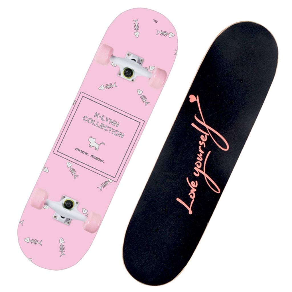 Lgan Skateboard Erwachsene, 31x8in Ahorn Longboard Kinder, Anfänger Skateboard Deck, Mädchen Pennyboard (Color : EE)