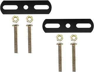 Metal Mending Plate Steel Bed Frame Maintenance Kit with Bolts for Repairing Fixed Bed Frame Center Leg Plank Reinforcement Straight Auxiliary Assembly Parts 2 Set