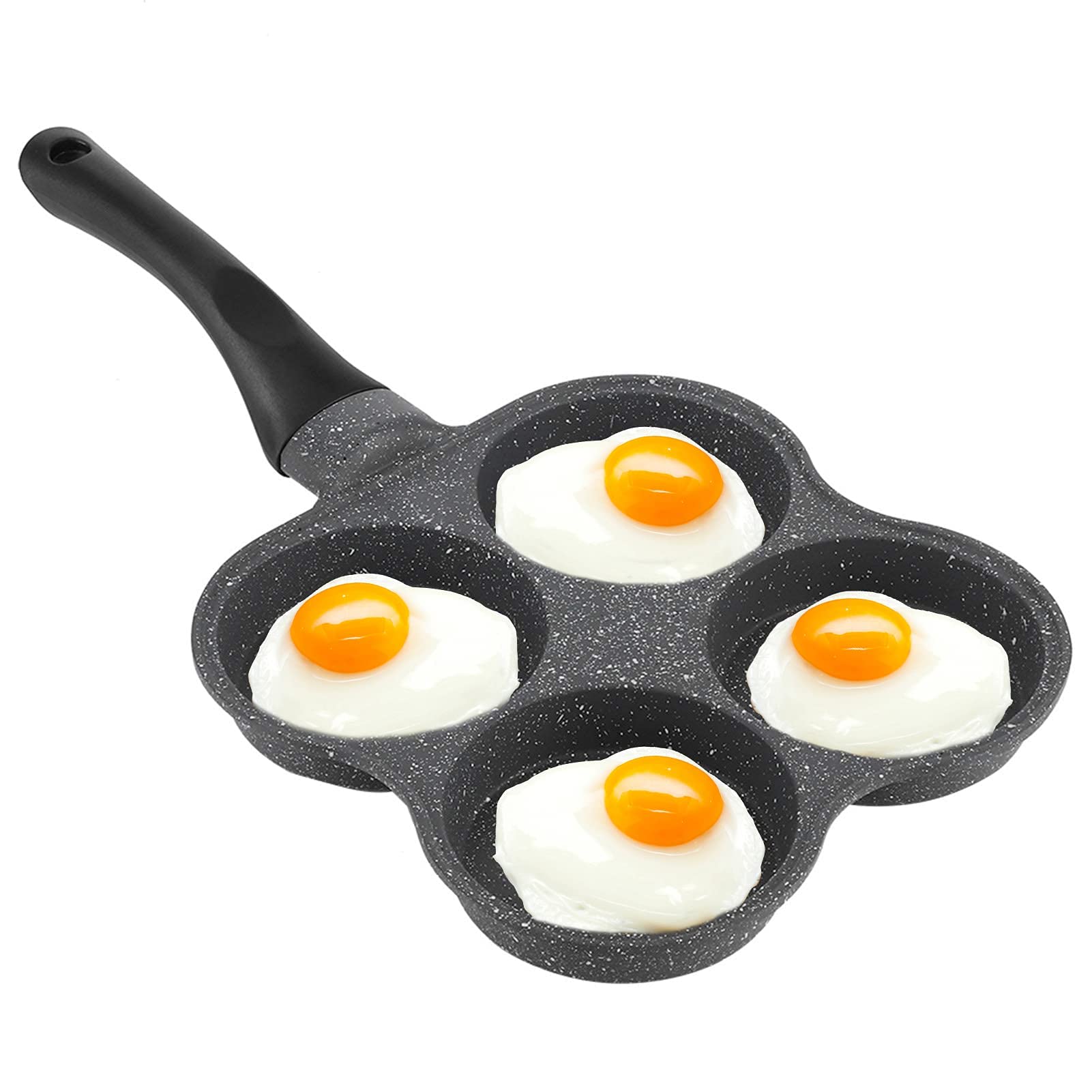 Poêle à Crêpes 4 Moules SPORWAY - Antiadhésive - Pour Induction Gaz électrique - Inclut Spatule Et Pinceau