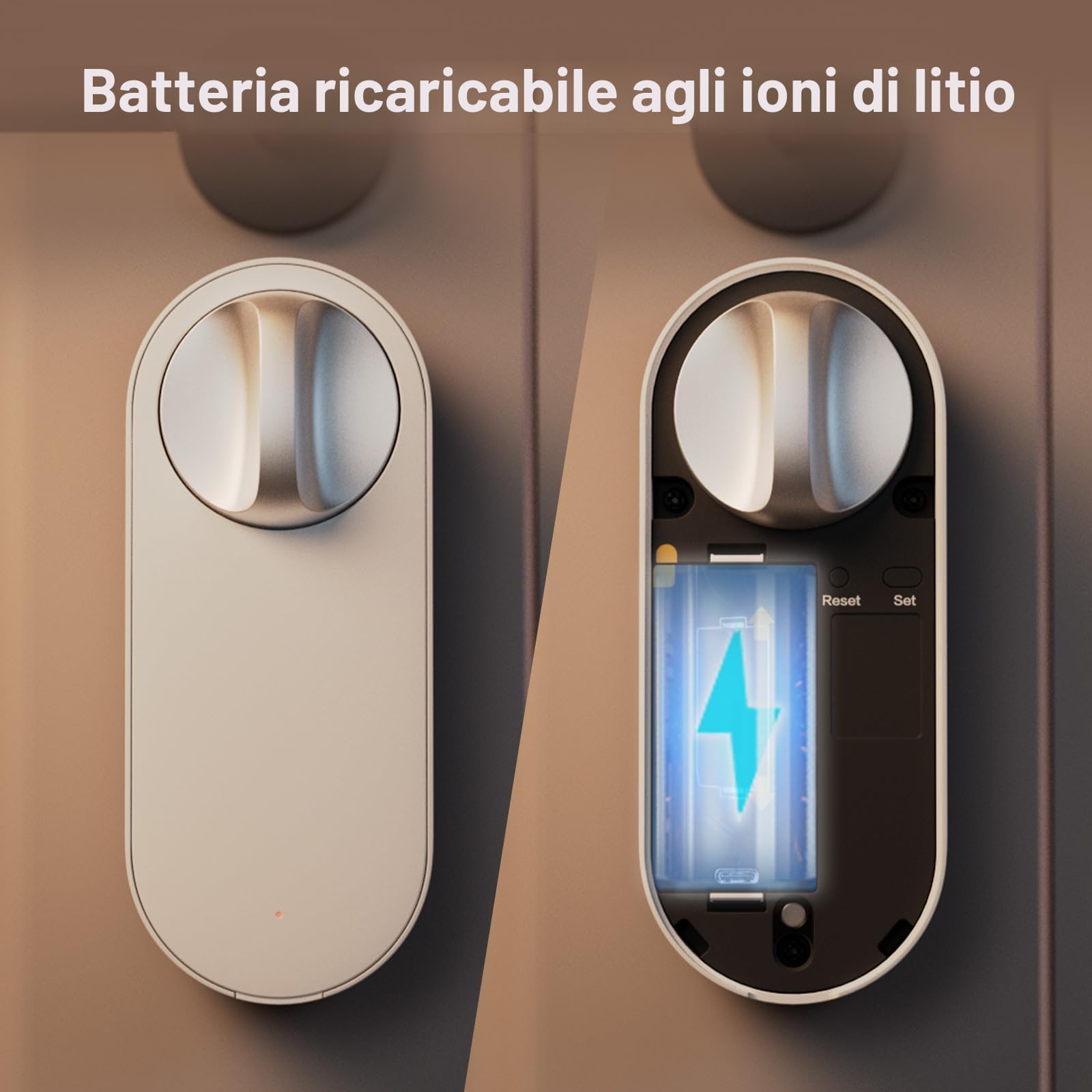Aqara Serratura Smart U200 Lite, Matter over Thread, Blocco Automatico, Batteria Ricaricabile, Compatibile Cilindri a Profilo Europeo, Supporta Homekit, Home Assistant, Google Home, Alexa, Bianco