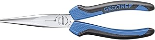 GEDORE 1699105 Flachrundzange Lange Backen Griff L=200mm SB 8132-200JC DIN5745 Flat Nose Pliers Long Jaw 2-K Handle Length 200 mm