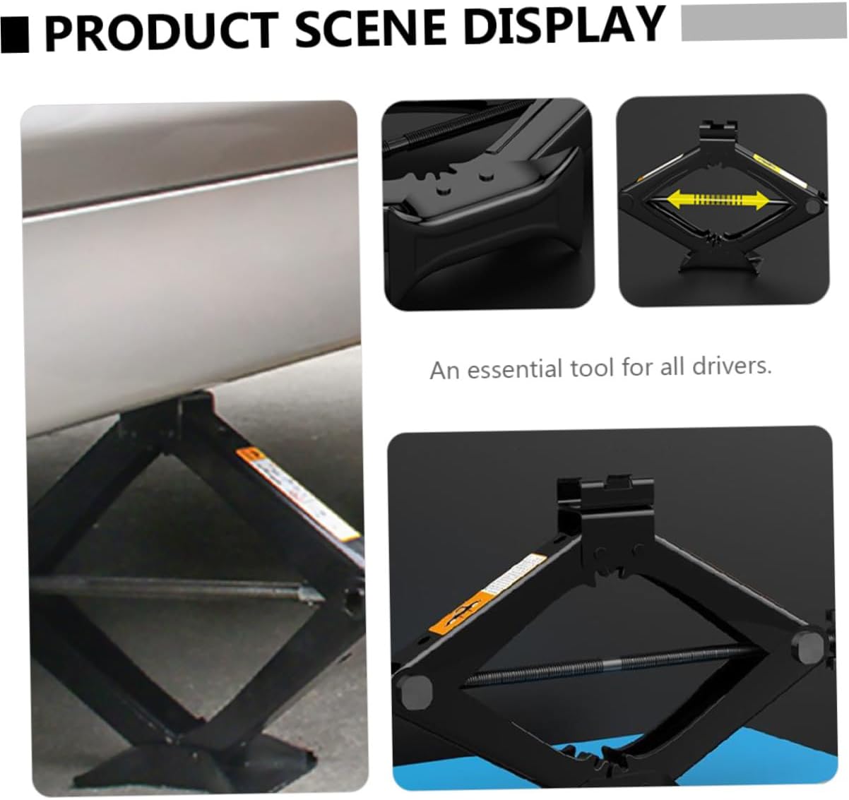 Hemobllo 5 Ton Hand Cranking Scissor Jack for Car Tire Repair, Manual Auto Hand Jack with Foldable Handle, Compact Vehicle Lift Tool for Emergency Roadside Maintenance Random Color