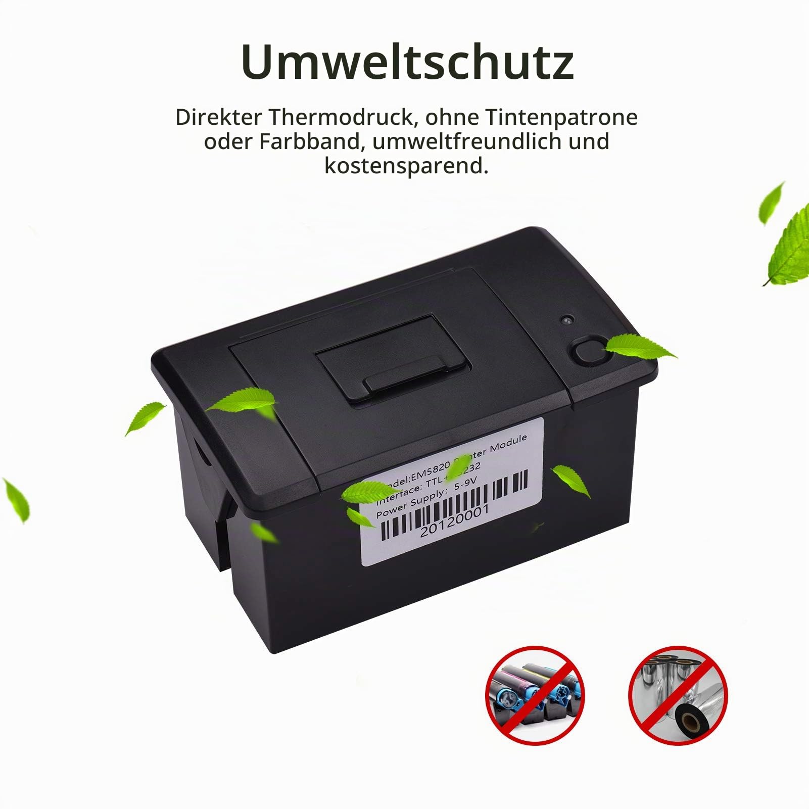 Embedded Thermal Receipt Printer 58-mm-Minidruckmodul Rauscharm mit Unterstützung für serielle USB / RS232 / TTL-Anschlüsse ESC/POS-Befehle für das Selbstbedienungs-Terminal der Registrierka
