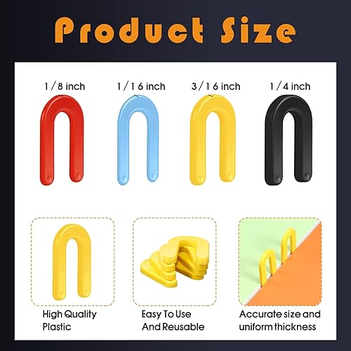 Miniatura 2 de Boao Cuñas de plástico estructurales de herradura en forma de U para nivelar, 14 pulgadas, 316 pulgadas, 18 pulgadas, 116 pulgadas, negro, amarillo,