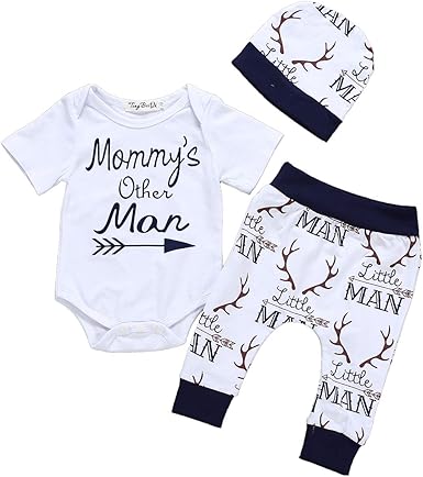 bebiullo 3PCs Newborn Baby Boy Clothes 