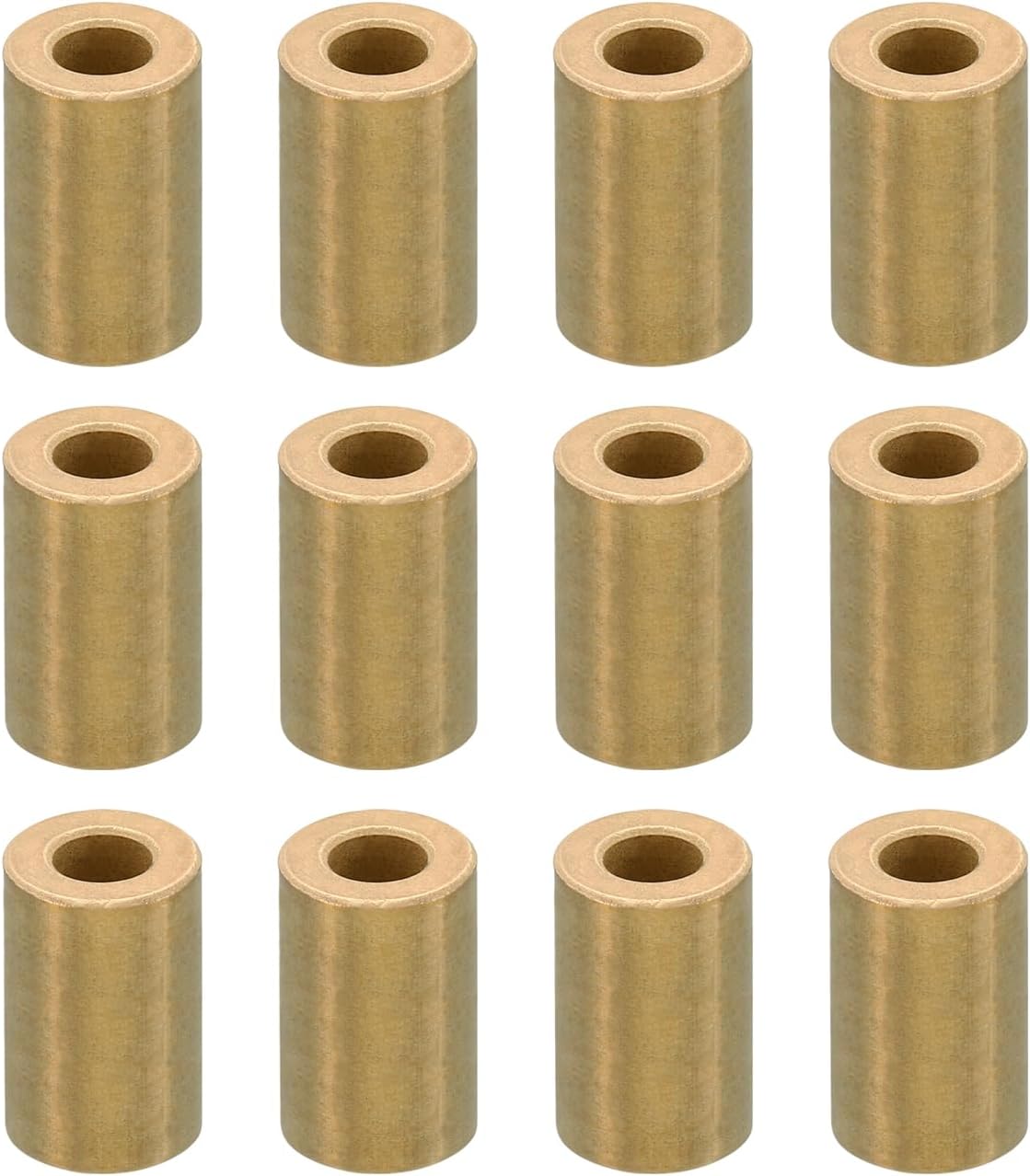 PATIKIL M6 Brass Spacers, 12 Pcs Metal Spacer Brass 6mm ID x 12mm OD x 20mm L Brass Spacers Screw Standoff for 1/4inch or M6 Screw Bolts