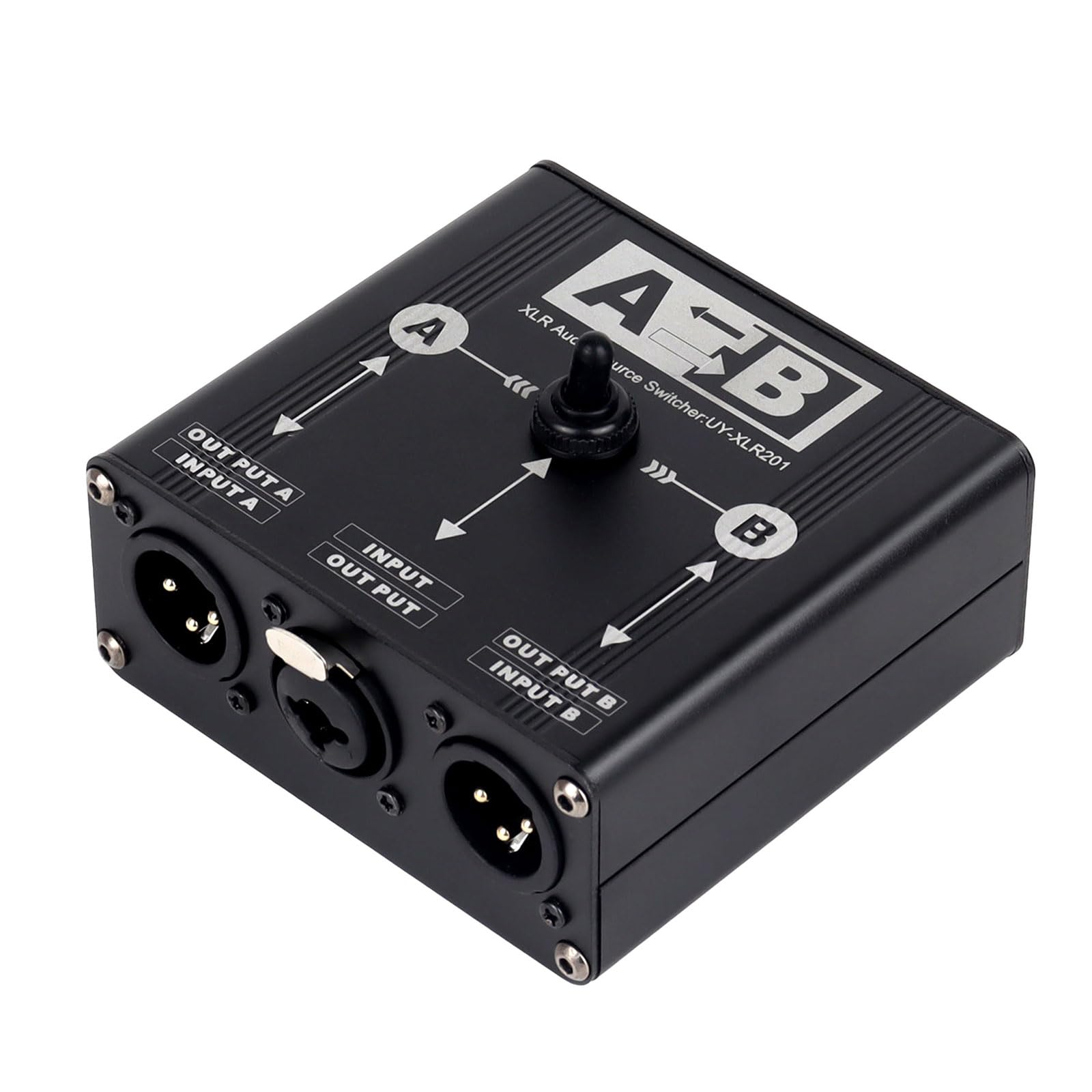 Selettori di commutazione audio XLR a uscita singola a 2 ingressi Segnali silenziosi passivi Routing Design in metallo Dispositivo di routing suono dal vivo