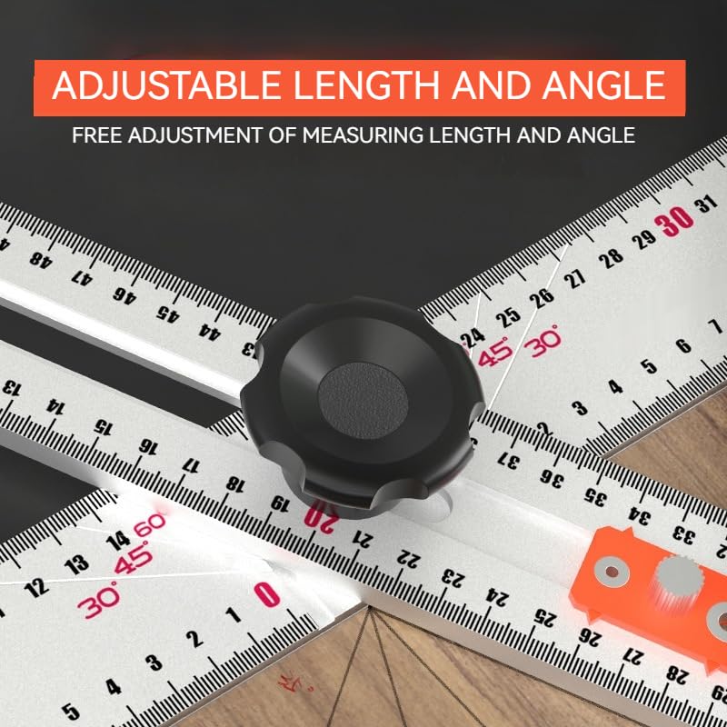 Snapklik.com : 4 In 1 Drilling Positioning Ruler, 24 In Adjustable T ...