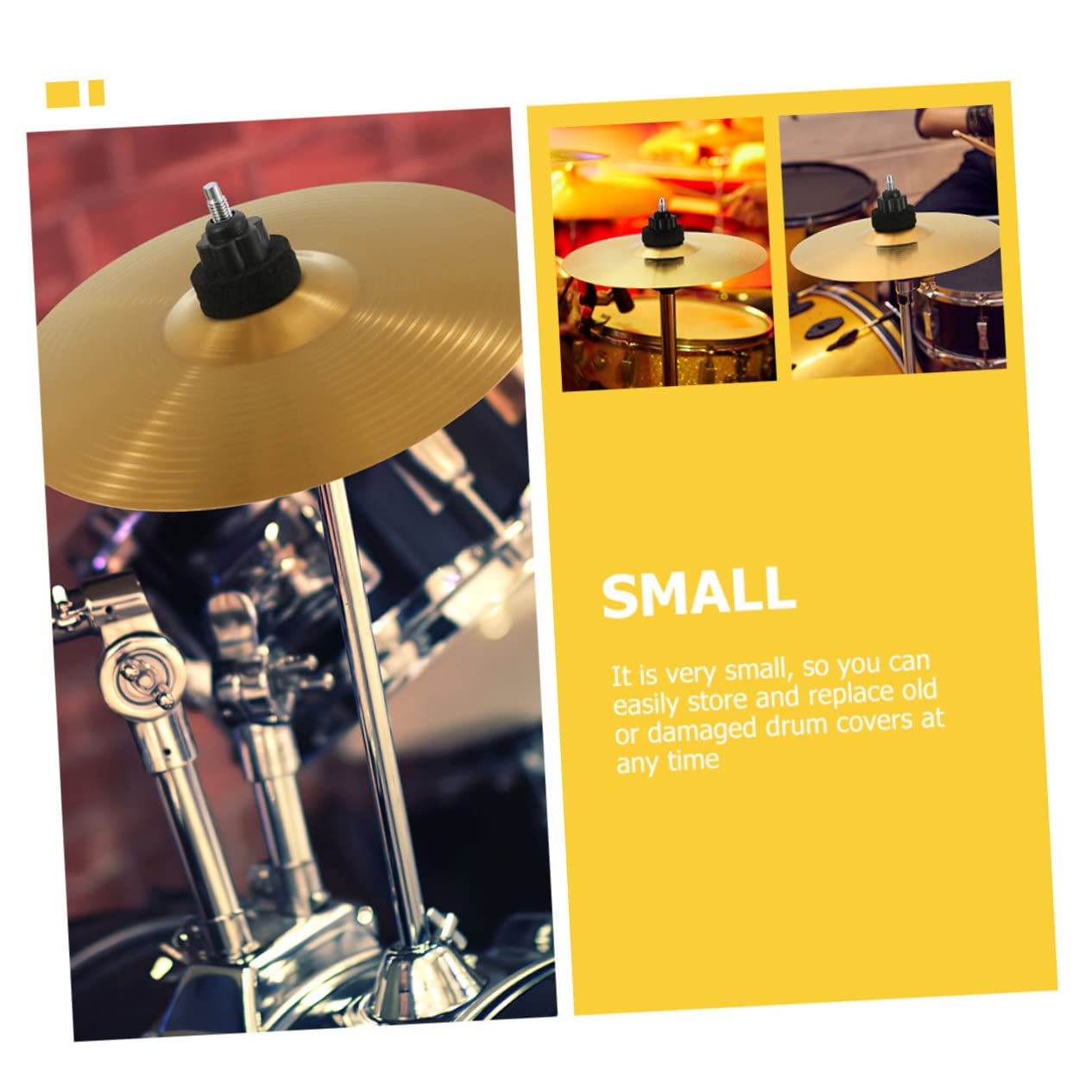 Garneck 2Pcs Drum Cymbals Brass Jazz Cymbals Durable Drum Accessories for All Drummers Fadeless Sound