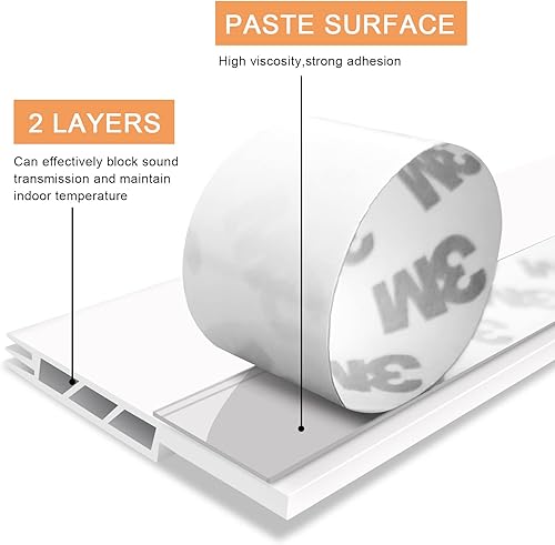 Miniatura 3 de Tapón de puerta para debajo de la puerta, bloqueador de corrientes de aire, aislador, barrido, burlete de ruido, adhesivo fuerte, 39 pulgadas de