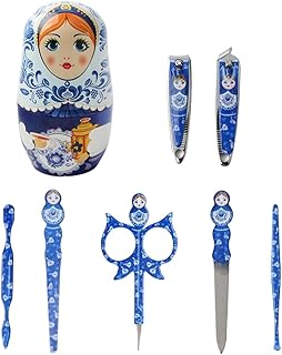 7Pcs Traditional Russian Nesting Design Nail Clippers Manicure Set Nail Scissors