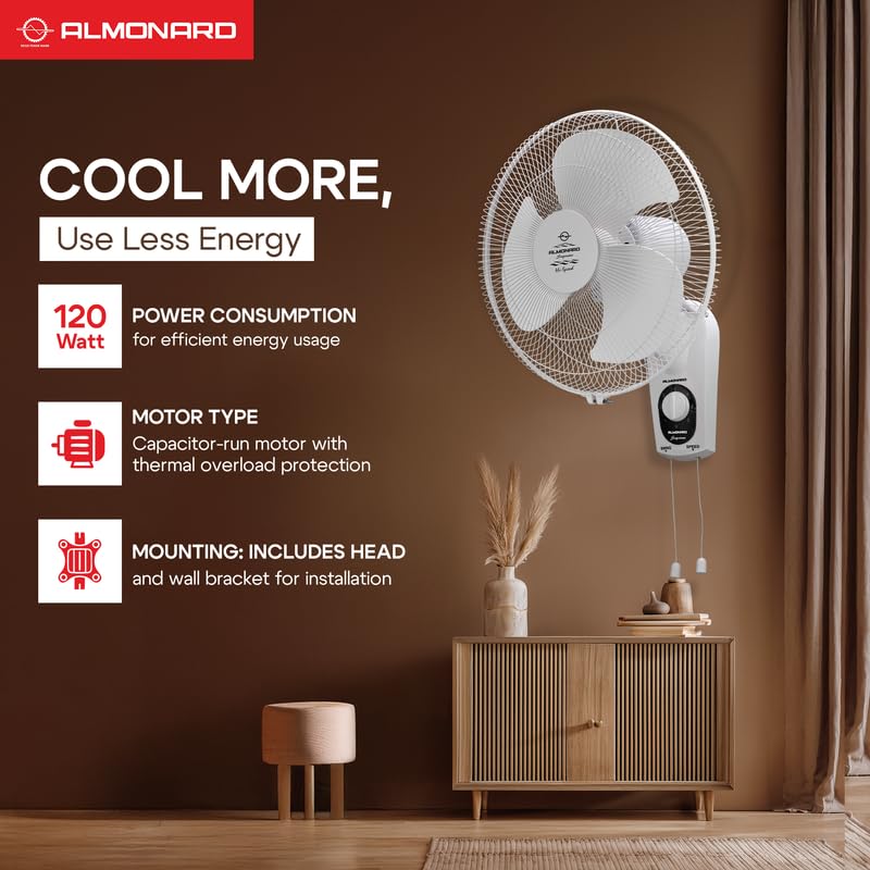 Image of Almonard | 16 inch (400mm) Supreme High Speed Wall fan White