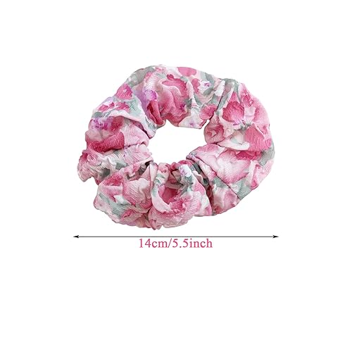 Miniatura 2 de Paquete de 6 coleteros elásticos para el cabello con flores de cerezo, ligas para el cabello para mujeres y niñas, soporte para cola de caballo