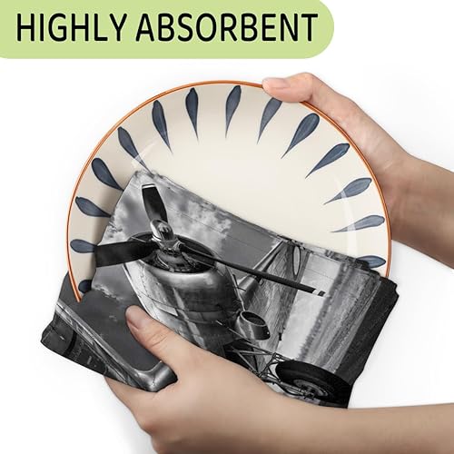 Miniatura 5 de XMNYGJ Toallas de cocina con temática de aviones súper absorbentes y suaves, 17.7 x 28.3 pulgadas, paños de limpieza reutilizables con lazo para