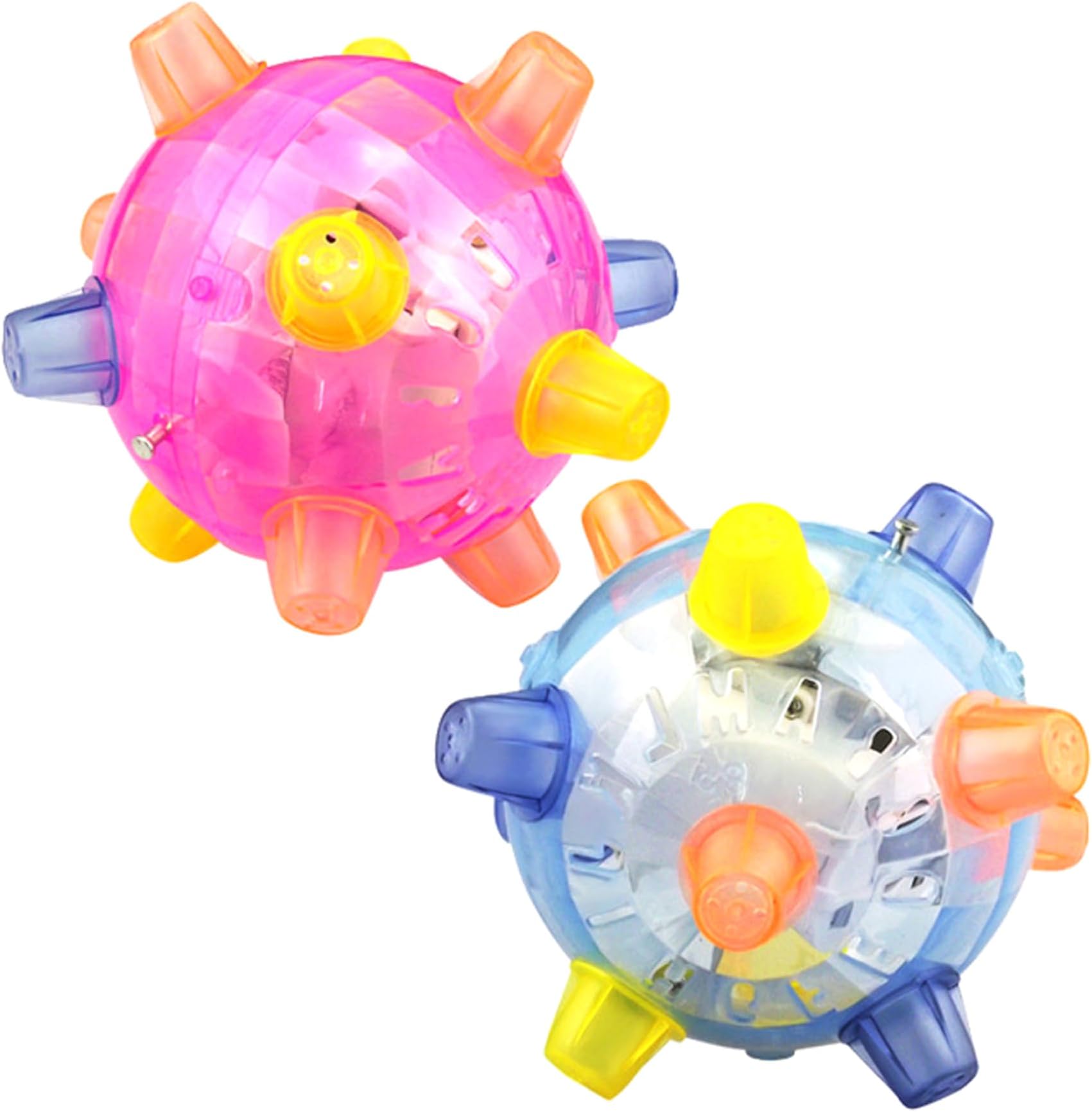 Vibrating Ball for Kids 2PCS, Bouncy Balls with Light and Music Plastic Light up Toy, Detachable for, Random Color