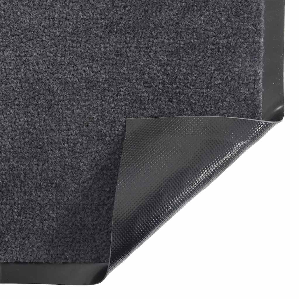Felpudo antracita 115 x 500 cm, alfombrilla antideslizante con parte trasera de PVC, alfombrilla resistente para entrada, pasillo, terraza, interior y exterior, absorción de agua, protección