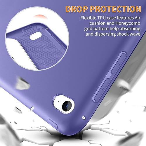 Miniatura 49 de DTTO Funda para iPad Mini de 5ª generación y iPad Mini 4, ultra delgada y ligera, con cubierta trasera de TPU suave, apagado y encendido automático