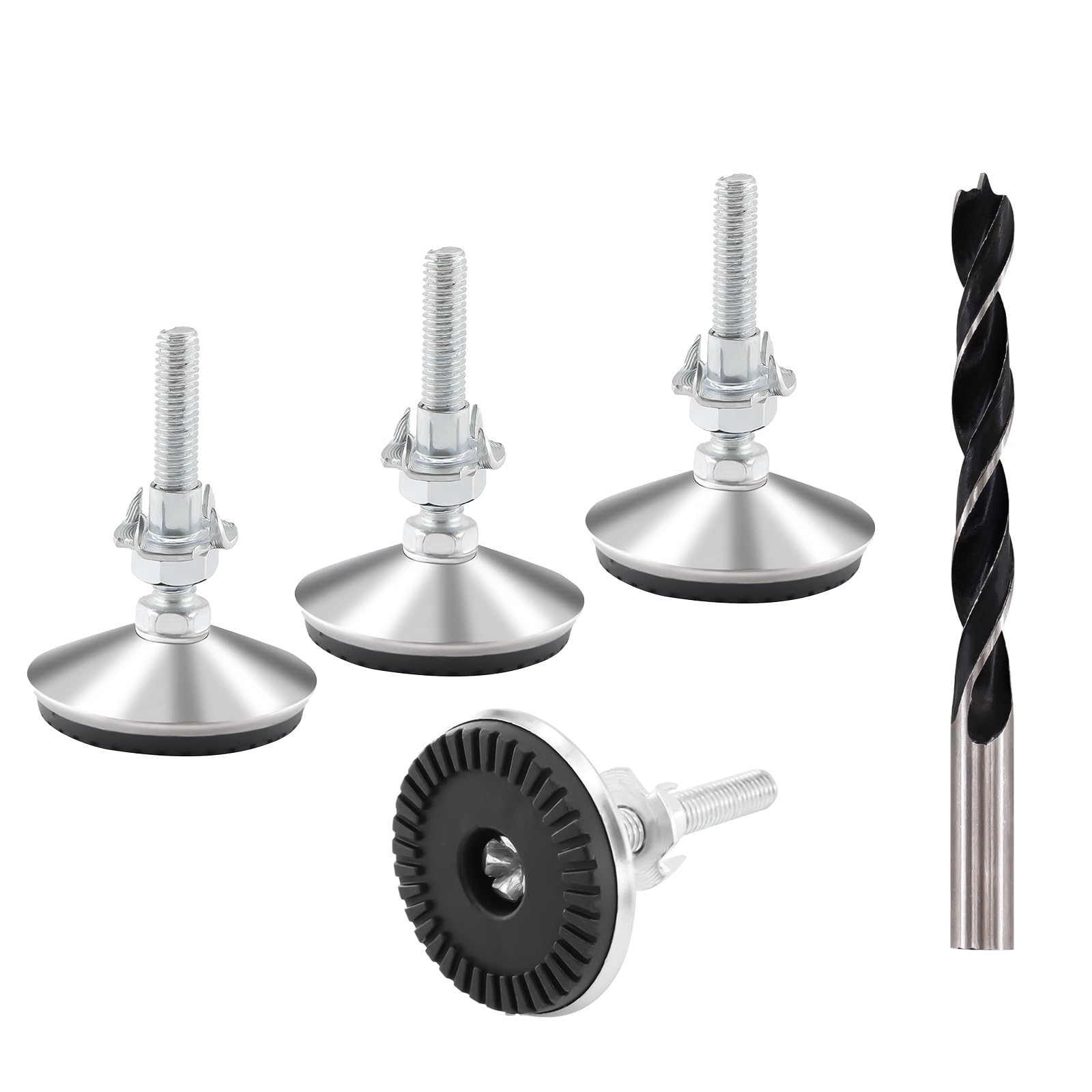 Stalen Staaf Met Schroefdraad En Een Metalen Cirkel Stock Afbeelding