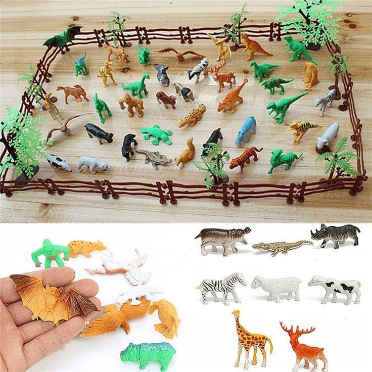 Image of Craft and Toys Animal for Kids Sets of 12PCS Wild Zoo Animals Set Animals Zebra, Lion, Tiger Jungle Safari Janwar Jurrasic World Farm