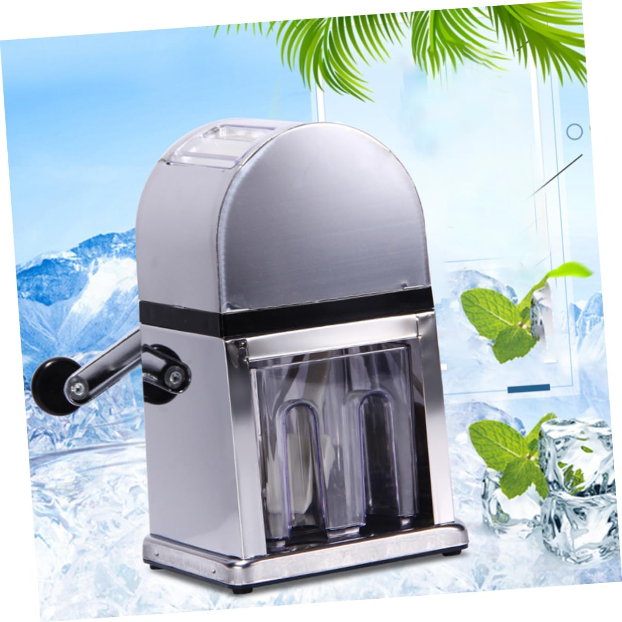 Essential Kitchen Tool Manual Ice Shaver Machine Hand Crank Ice Crusher Stainless Steel