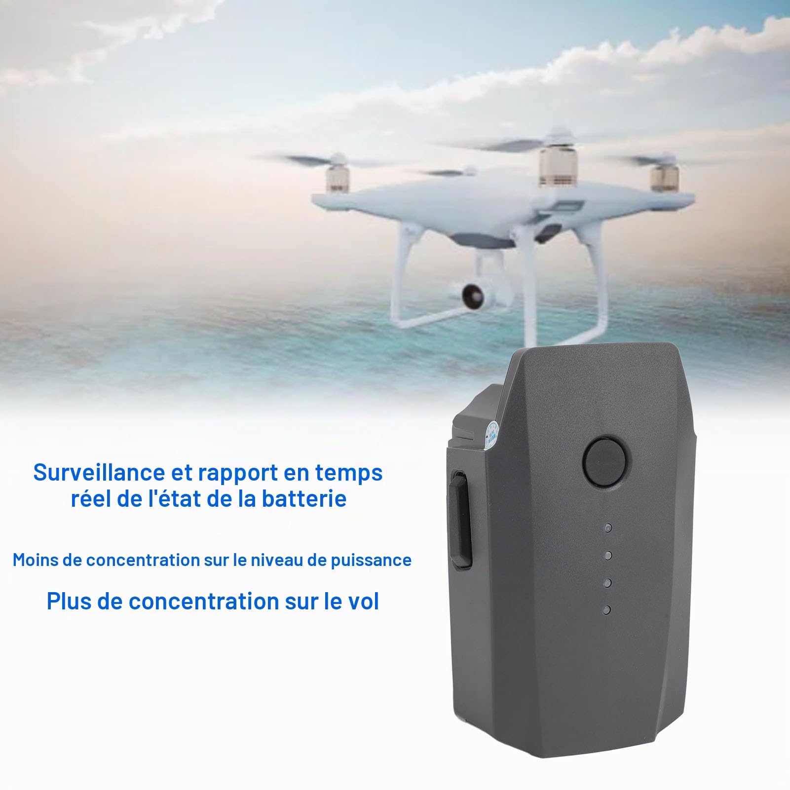 pour Batterie de Vol Intelligente Pro, Batterie de Remplacement de Vol Intelligente Haute Performance 3830 MAh pour Batterie Universelle Pro Drone