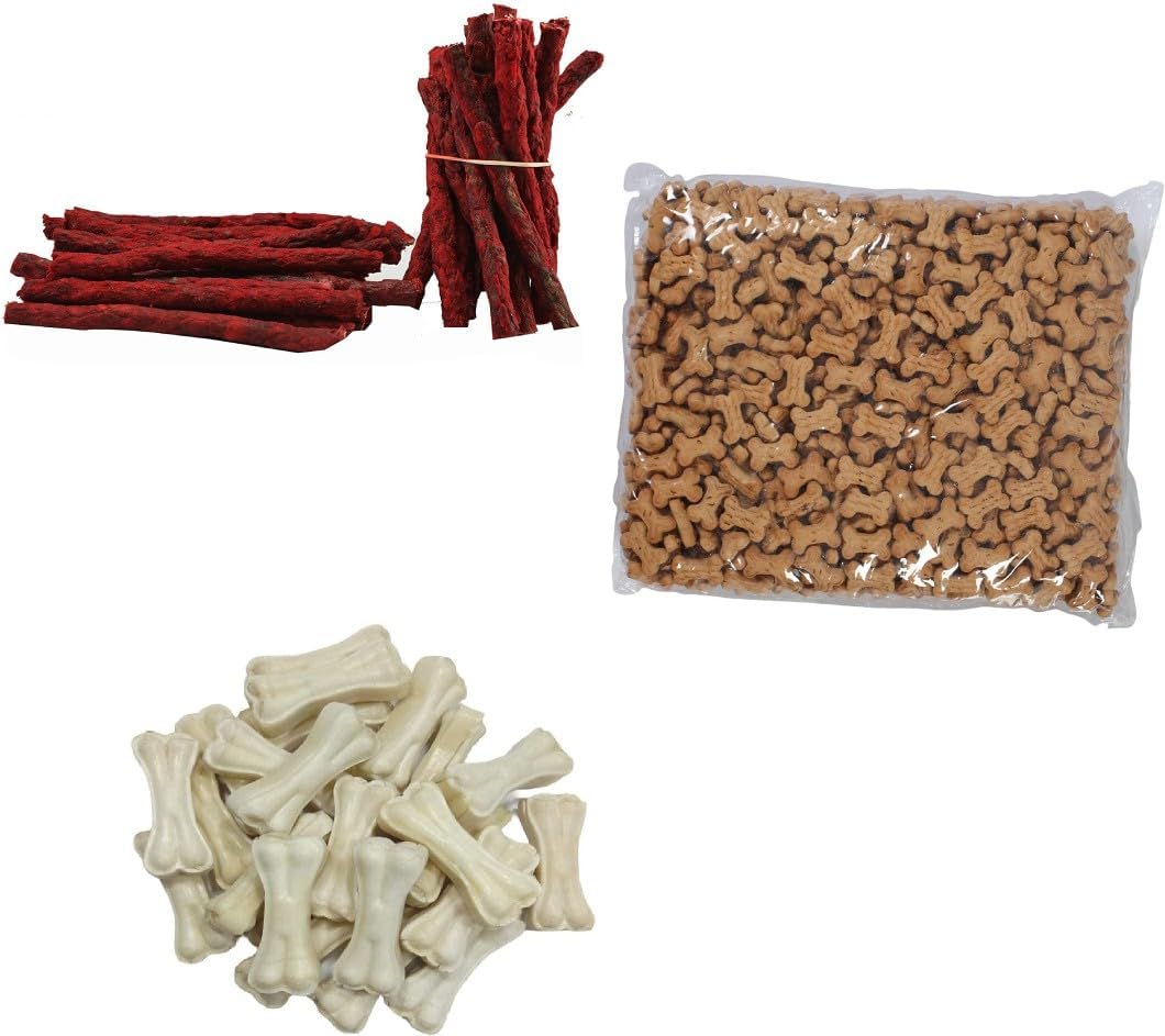 HUNDUR PET Store Best fer Munchy Sticks+Dog Biscuits+Chew Bones Chicken, Mutton Dog Chew (1140 g)