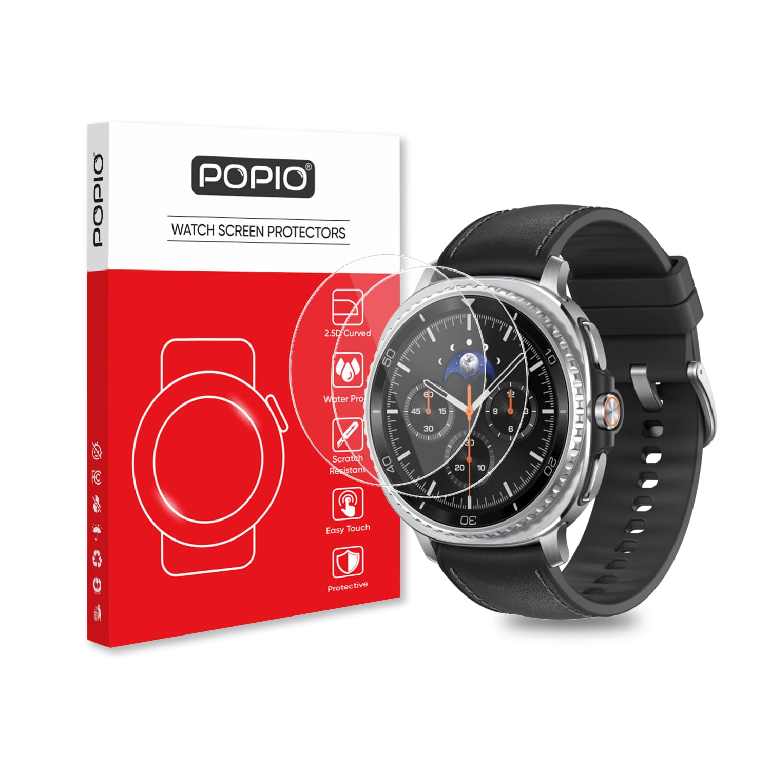 POPIO Tempered Glass Screen Protector For Samsung Galaxy Watch 4 Classic (46Mm) (1.4" Inch), Pack Of 2 for Smartwatch-image-39