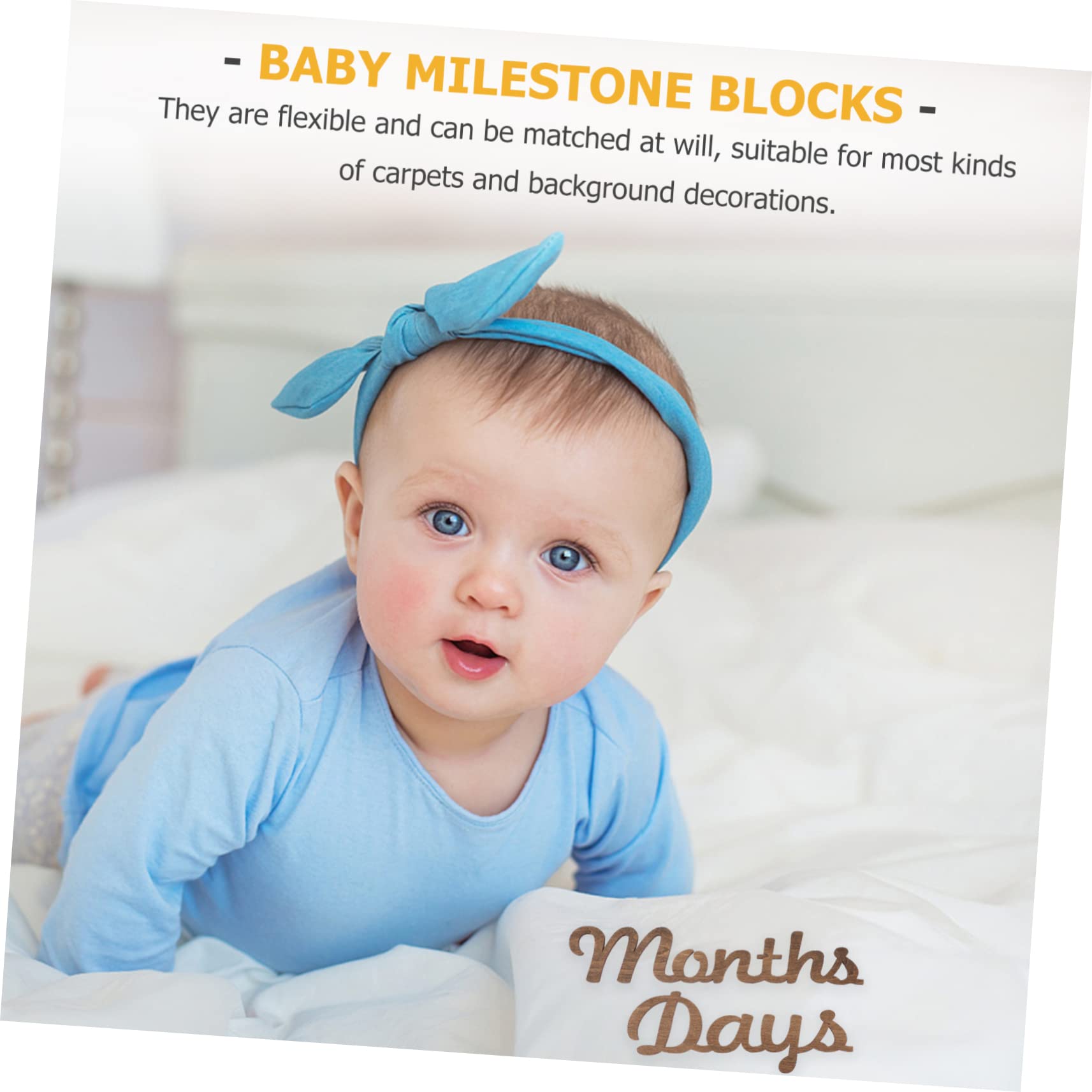 Holz Babyzahlen Geburtsanzeige Requisiten Foto-accessoires für Junge Mädchen Babybausteine aus Holz Babymonatsschild