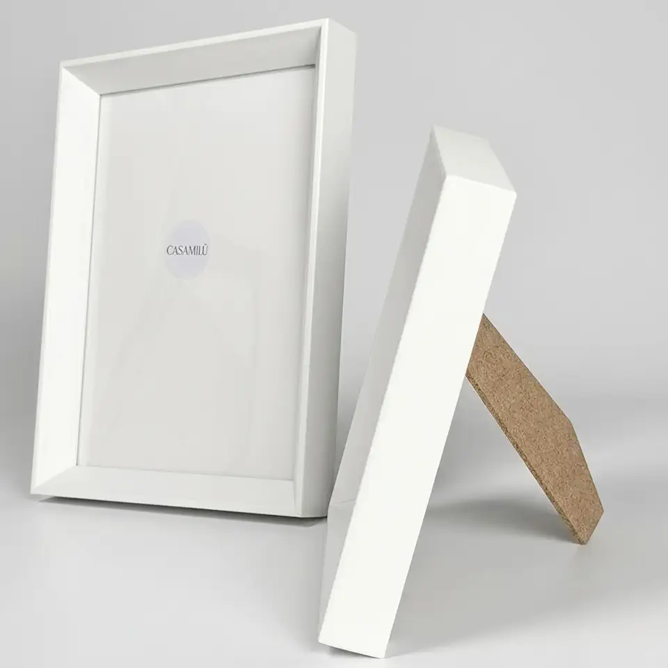 Kit 2 Porta Retrato MDF Branco 10x15 e 15x20 CASAMILU Mikonos Clean PM | Inspiração Premium Elegante Sofisticado Decorativo Moderno Minimalista Clássico Resistente Presente Criativo Decoração Sala Quarto Escritório