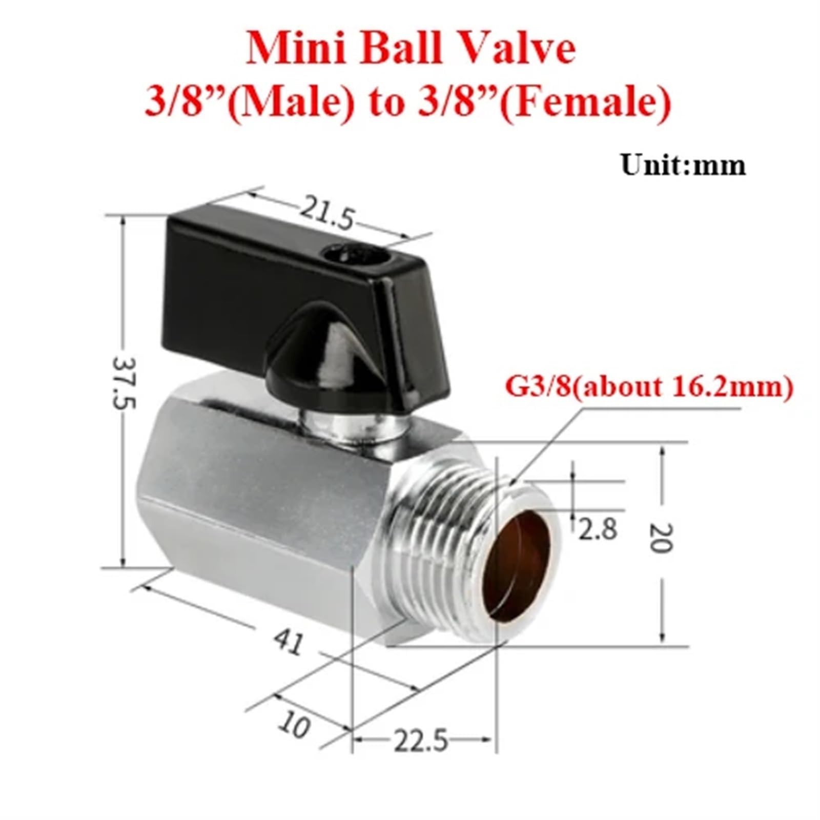 1/8" 1/4" 3/8" 1/2" mosiężny zawór kulowy gwint G mini wtyczka do gniazda sprężarki powietrza, wody, gazu, oleju, zawór odcinający (męski do żeńskiego 04)