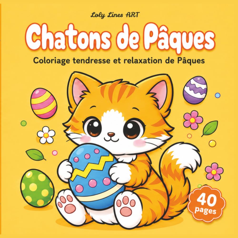 Chatons de Pâque: Dessins Mignons et Simples avec Traits Épais pour Enfants et Adultes - Style Bold & Easy pour Détente, relaxation et Pâques
