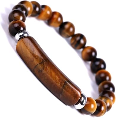 FORUBUS Natural Stone Beaded Bracelet Aventurine Jade Tiger Eye Agate Beads Stretch Bracelet for Women Men Jewelry