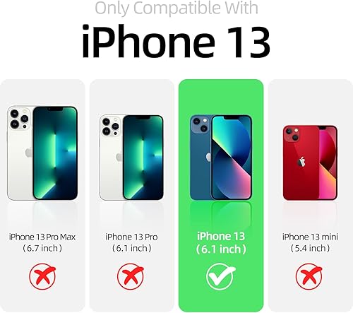 Miniatura 7 de Funda para iPhone 13, funda de silicona líquida, protección de cuerpo completo de grado militar Forro de microfibra suave resistente a los arañazos,