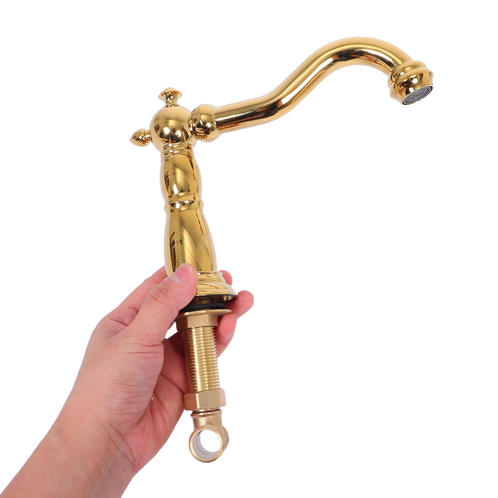 Alipis Grifo de Lavabo Dorado de Baño Dos Manijas y Tres Orificios