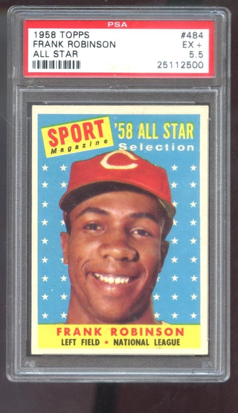 1958 Topps #484 Frank Robinson All-Star Sport Magazine AS PSA 5.5 Graded Baseball Card MLB