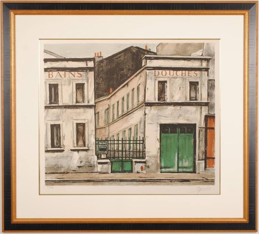 Amazon.co.jp: 荻須高徳 バン・ドゥーシュ パリ 絵画 風景画 公衆浴場