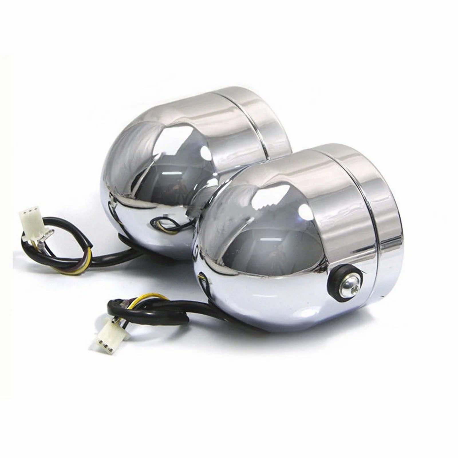 MESKEL Fari Anteriori Moto per Bad per Boy per Blackline per Heritage per Softail per Classic per FLSTC Motocicletta Doppio Faro Lente Trasparente/Gialla(d'Argento)